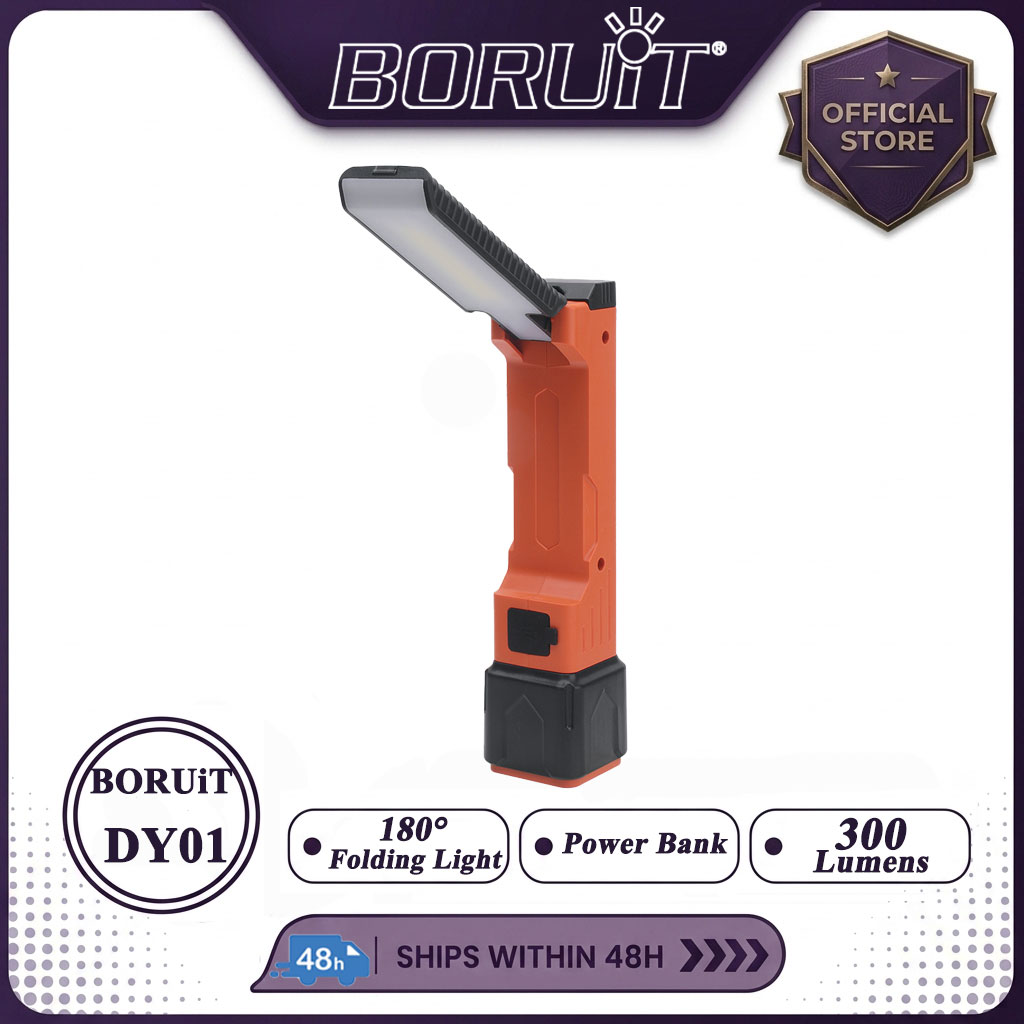BORUiT 300LM luz LED de trabaj - Power Bank reseña y precio