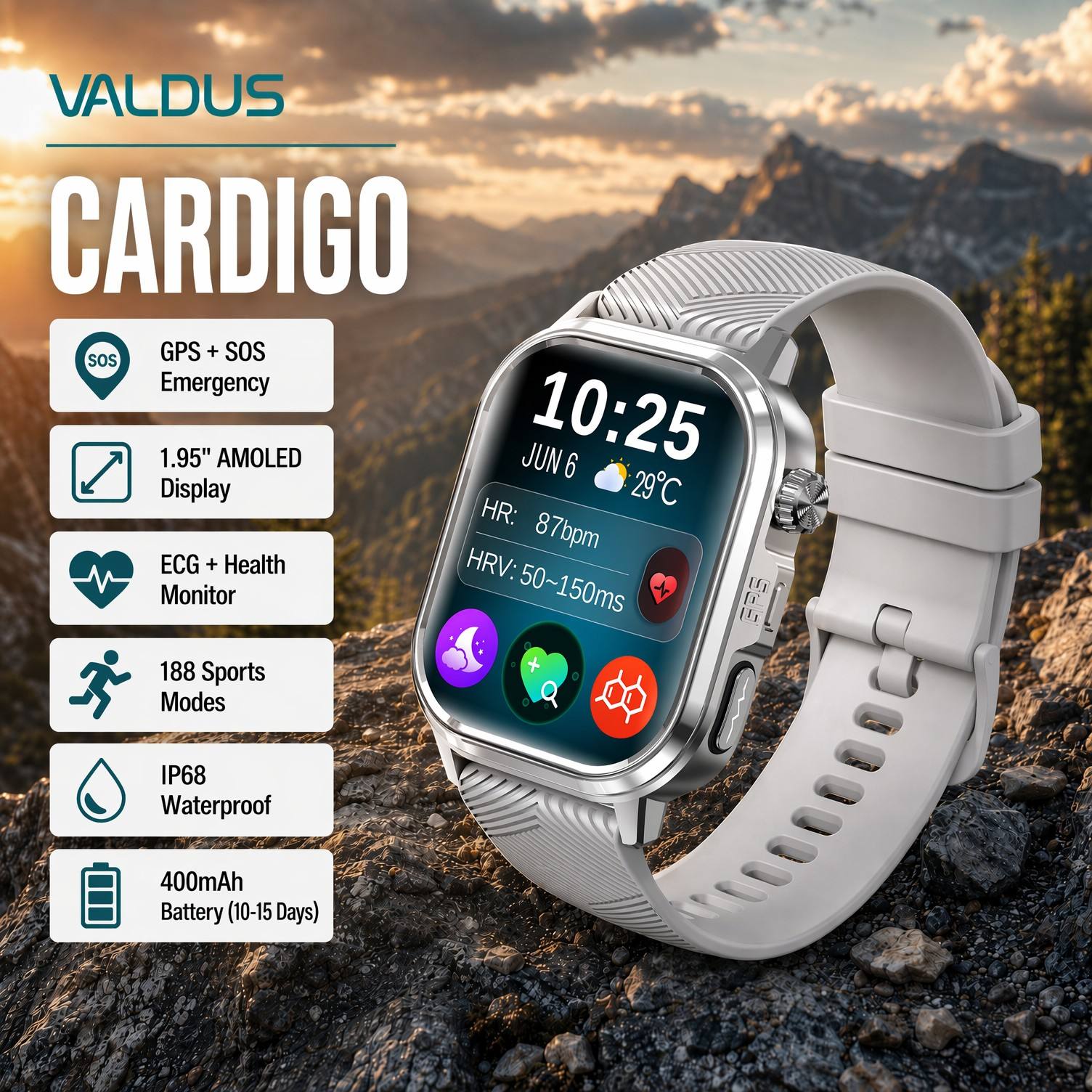 Reloj Inteligente VALDUS CARDI - Smart Watch reseña y precio